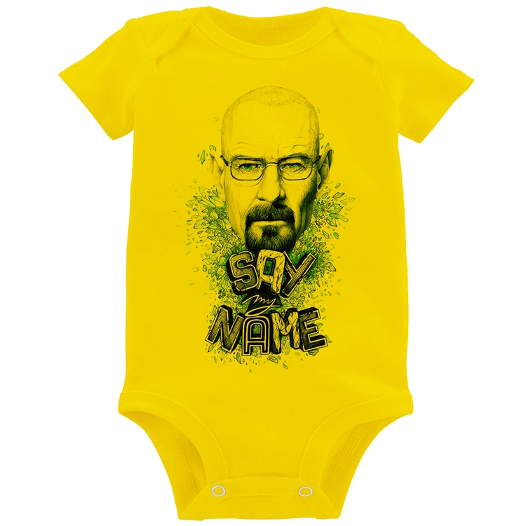Body Bebê Heisenberg Say My Name - Amarelo