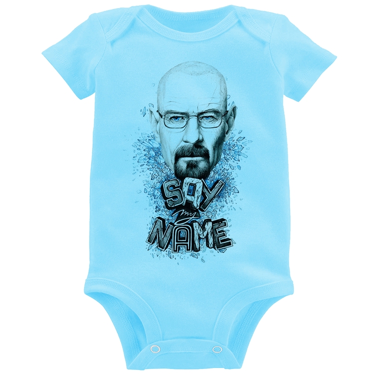Body Bebê Heisenberg Say My Name - Azul Bebê