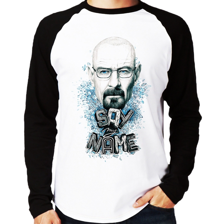 Camiseta Raglan Heisenberg Say My Name Manga Longa