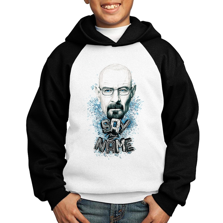 Moletom Infantil Heisenberg Say My Name - Branco/Preto