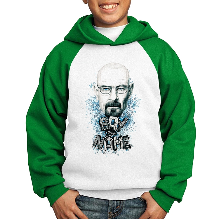 Moletom Infantil Heisenberg Say My Name - Branco/Verde