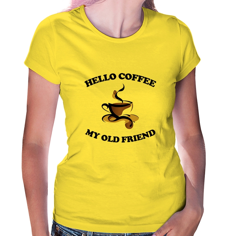 Baby Look Hello coffee my old friend - Amarela