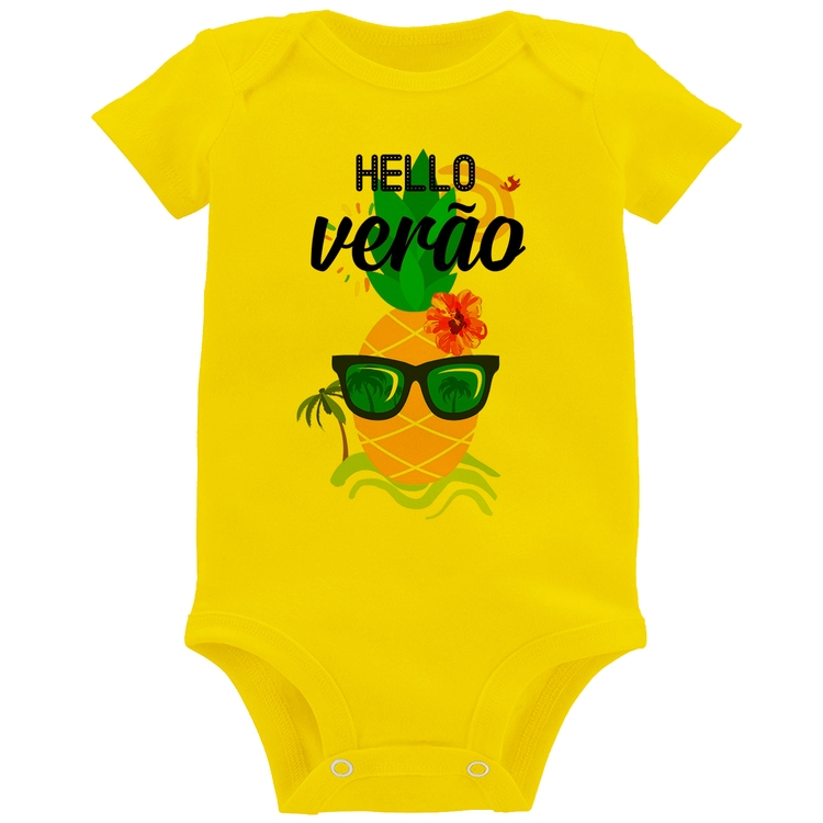 Body Bebê Hello Verão - Amarelo