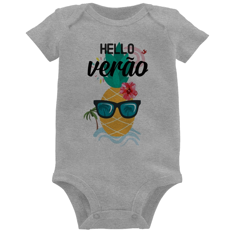 Body Bebê Hello Verão - Cinza