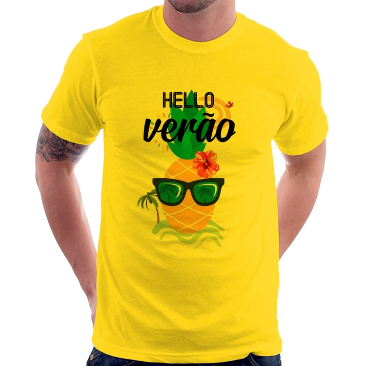 Camiseta Hello Verão - Amarela