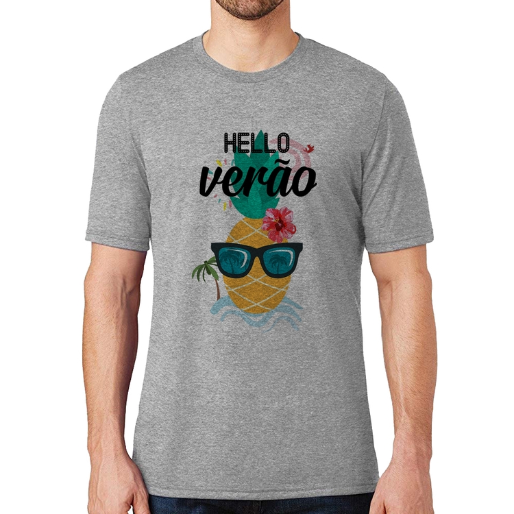 Camiseta Hello Verão - Cinza