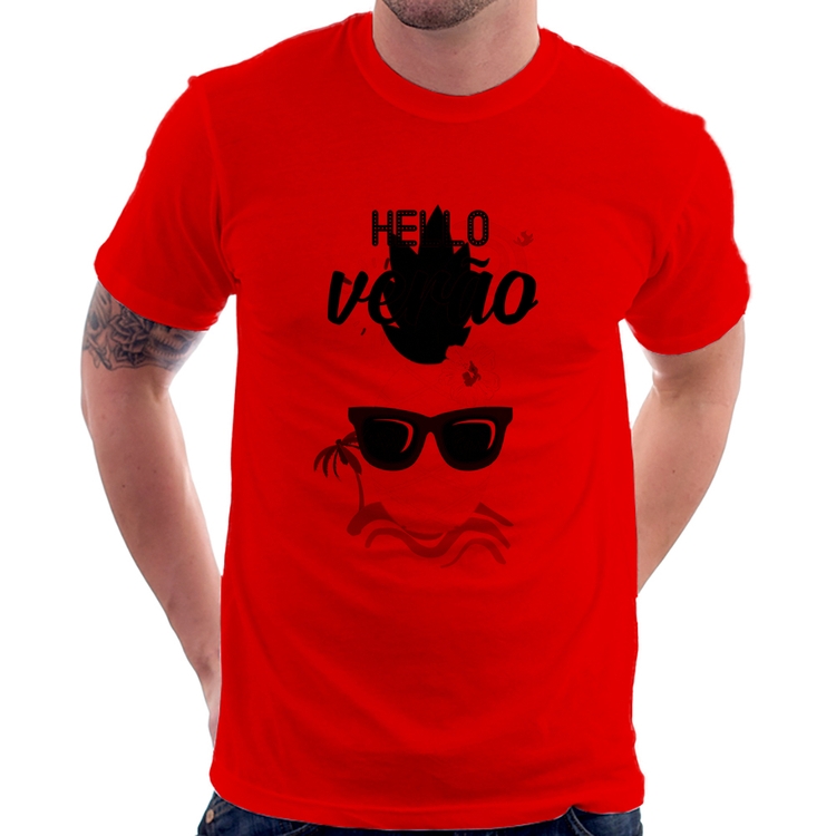 Camiseta Hello Verão - Vermelha