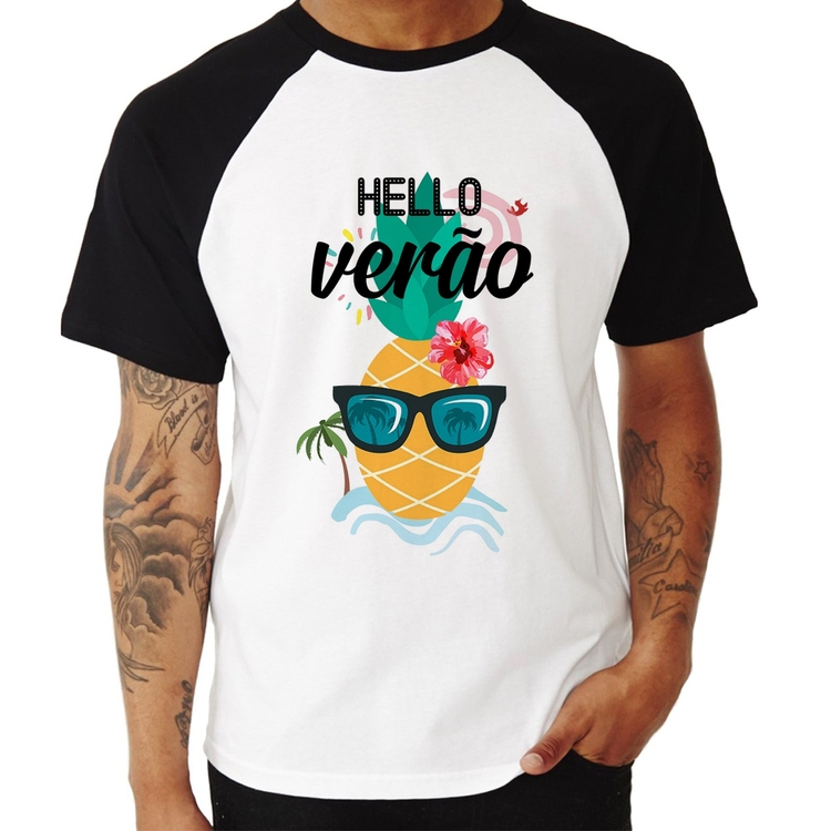 Camiseta Raglan Hello Verão