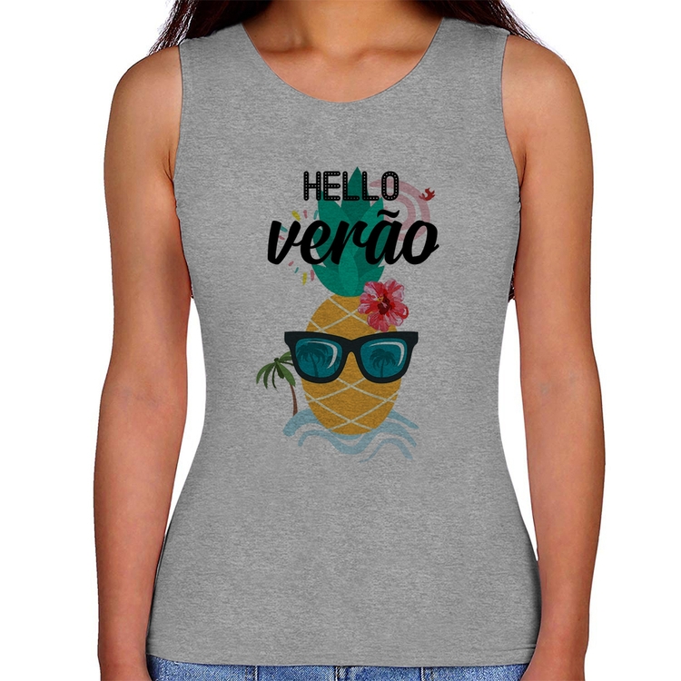Regata Feminina Hello Verão - Cinza