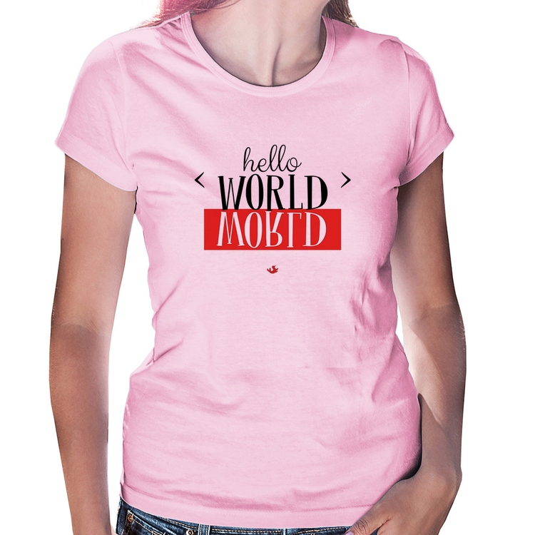 Baby Look Hello World - Rosa Bebê