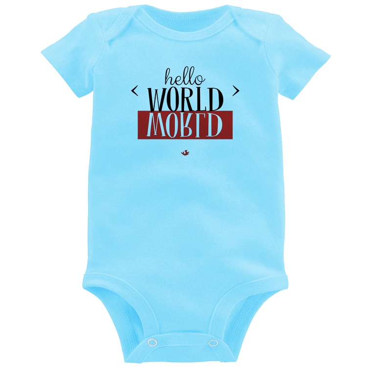 Body Bebê Hello World - Azul Bebê