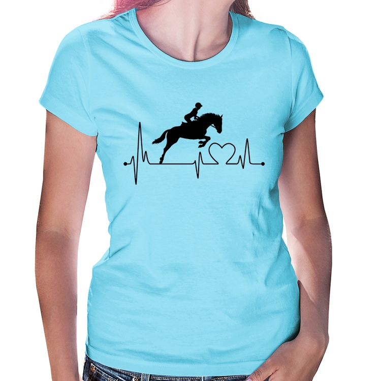 Baby Look Hipismo Batimentos Cardíacos - Azul Bebê