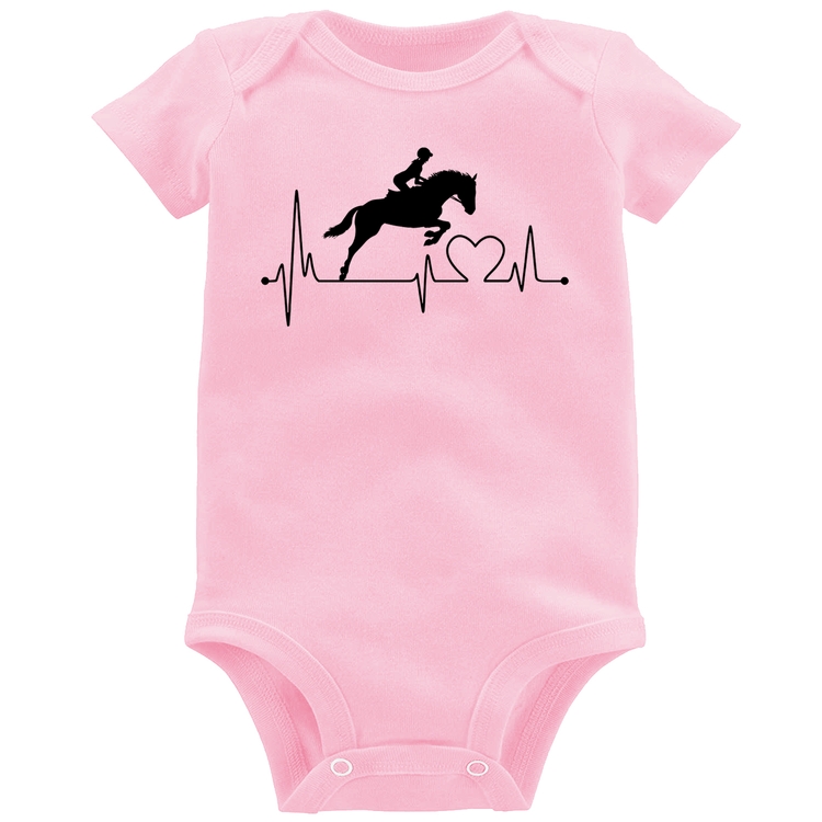 Body Bebê Hipismo Batimentos Cardíacos - Rosa Bebê