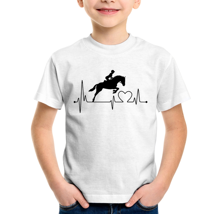 Camiseta Infantil Hipismo Batimentos Cardíacos