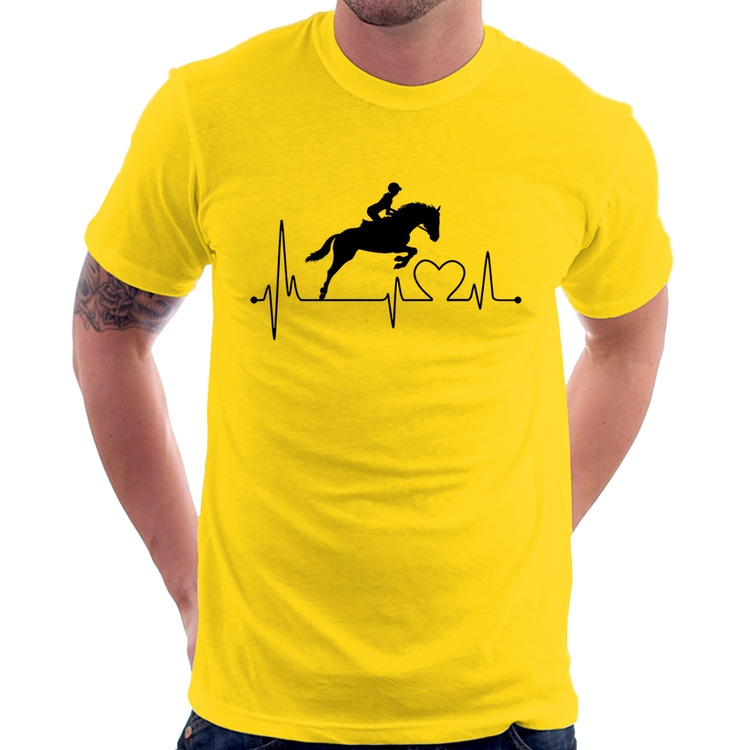 Camiseta Hipismo Batimentos Cardíacos - Amarela