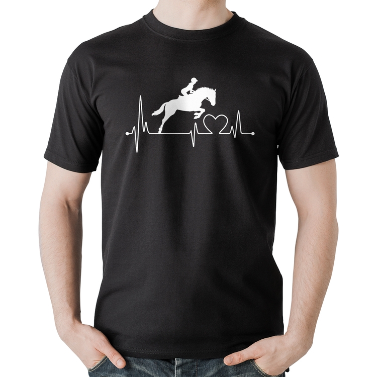 Camiseta Algodão Hipismo Batimentos Cardíacos