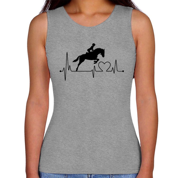 Regata Feminina Hipismo Batimentos Cardíacos - Cinza