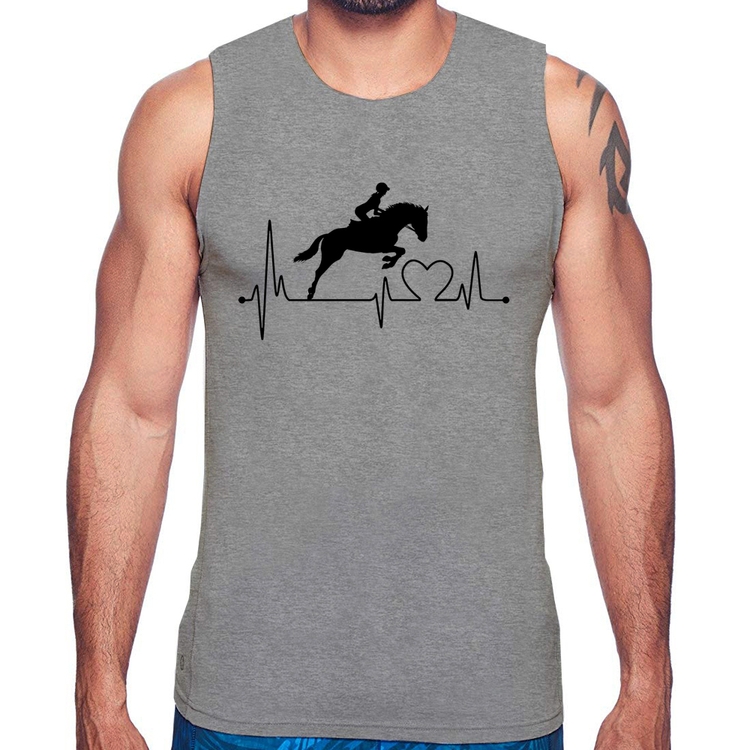 Regata Hipismo Batimentos Cardíacos - Cinza