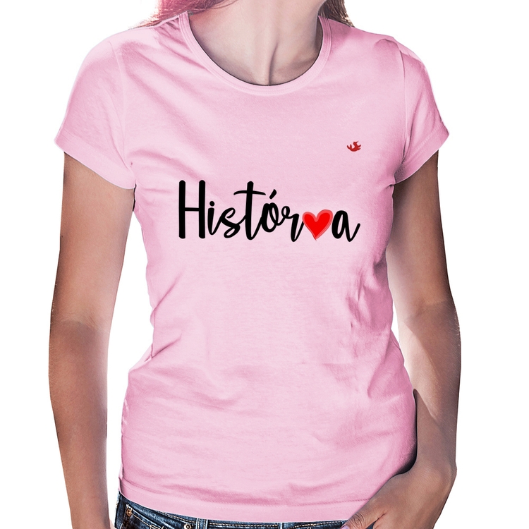 Baby Look História por amor - Rosa Bebê