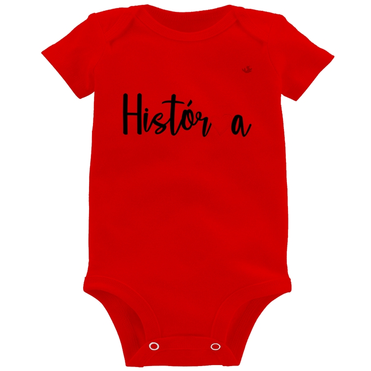 Body Bebê História por amor - Vermelho