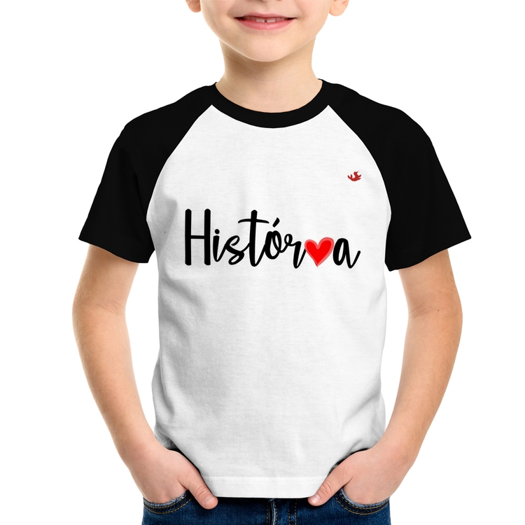 Camiseta Raglan Infantil História por amor