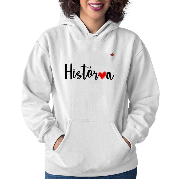 Moletom Feminino História por amor - Branco