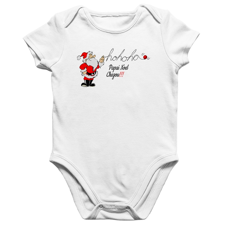 Body Bebê Algodão Ho Ho Ho Papai Noel Chegou - Branco