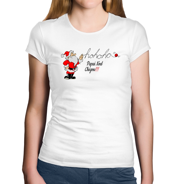 Baby Look Algodão Ho Ho Ho Papai Noel Chegou - Branca