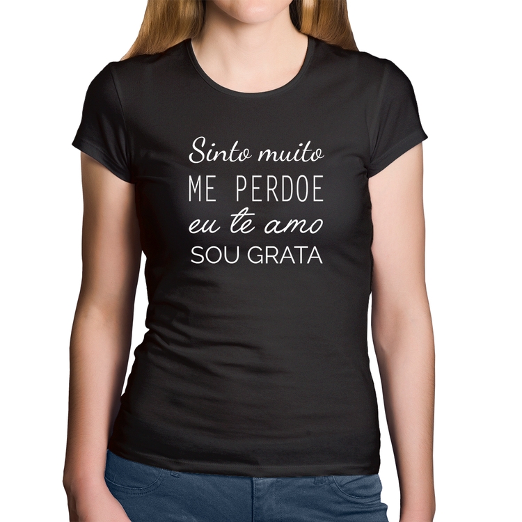 Baby Look Algodão Ho'oponopono - Sinto muito, me perdoe, eu te amo, sou grata