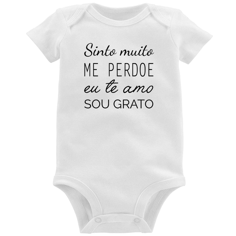 Body Bebê Ho'oponopono - Sinto muito, me perdoe, eu te amo, sou grato