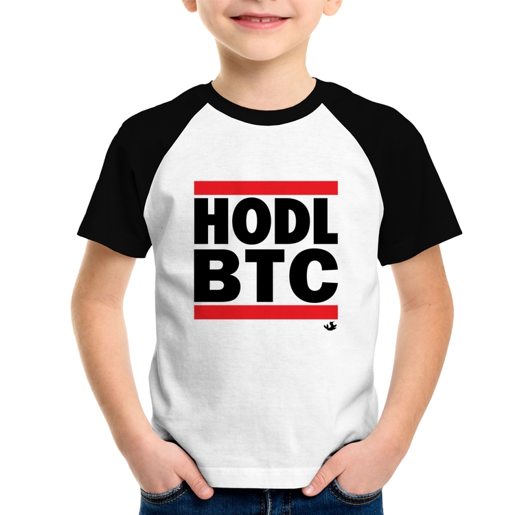 Camiseta Raglan Infantil Hodl BTC