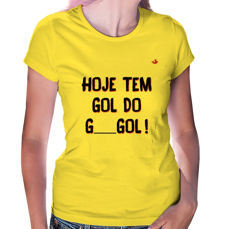 Baby Look Hoje tem gol do G ___ gol! - Amarela