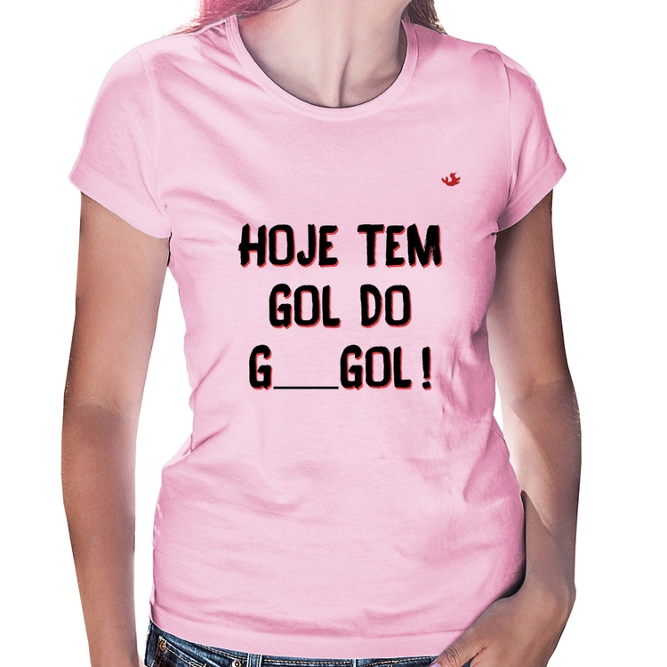 Baby Look Hoje tem gol do G ___ gol! - Rosa Bebê