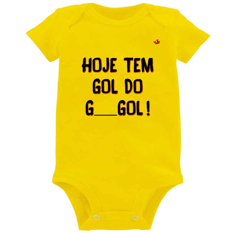 Body Bebê Hoje tem gol do G ___ gol! - Amarelo