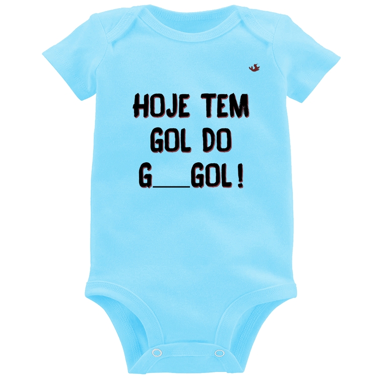 Body Bebê Hoje tem gol do G ___ gol! - Azul Bebê