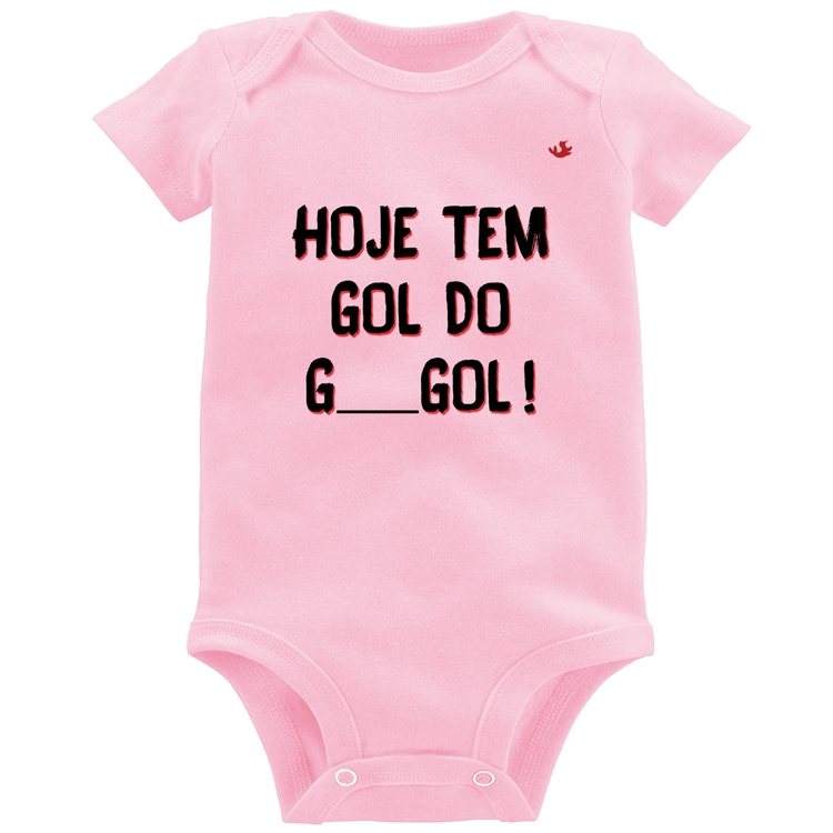 Body Bebê Hoje tem gol do G ___ gol! - Rosa Bebê