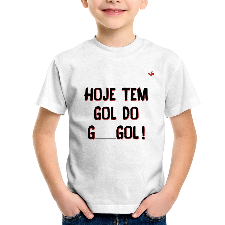 Camiseta Infantil Hoje tem gol do G ___ gol!