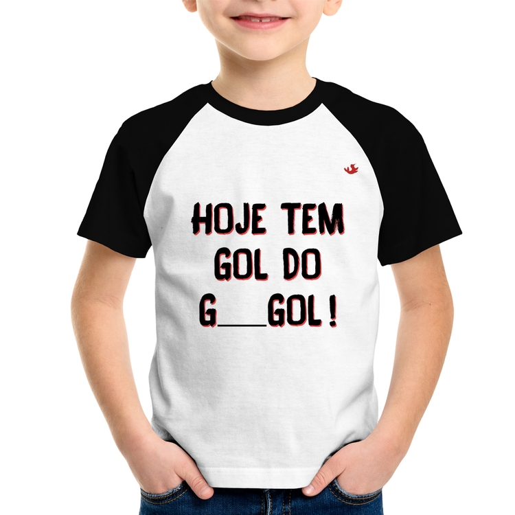 Camiseta Raglan Infantil Hoje tem gol do G ___ gol!