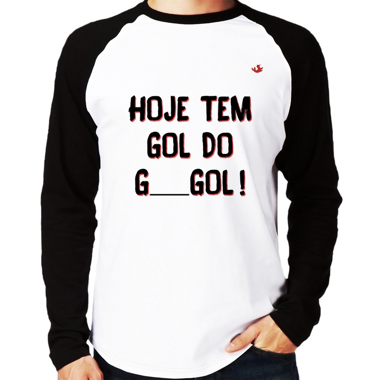 Camiseta Raglan Hoje tem gol do G ___ gol! Manga Longa