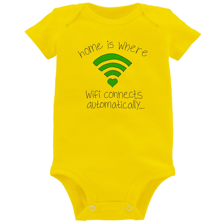 Body Bebê Home Is Where Wifi Connects Automatically - Amarelo