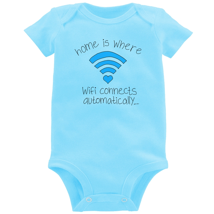 Body Bebê Home Is Where Wifi Connects Automatically - Azul Bebê