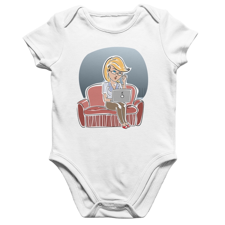Body Bebê Algodão Home Office - Branco