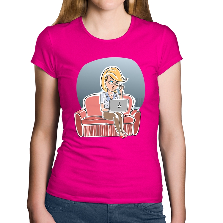 Baby Look Algodão Home Office - Rosa