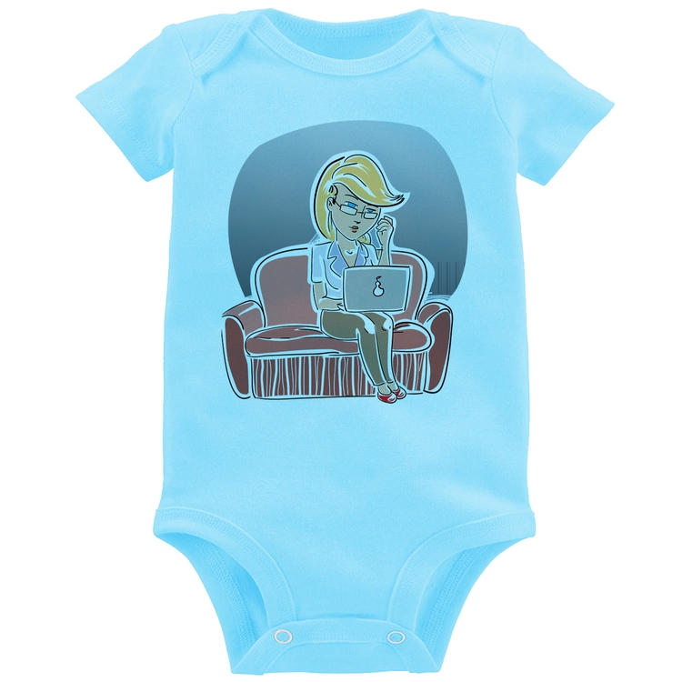 Body Bebê Home Office - Azul Bebê