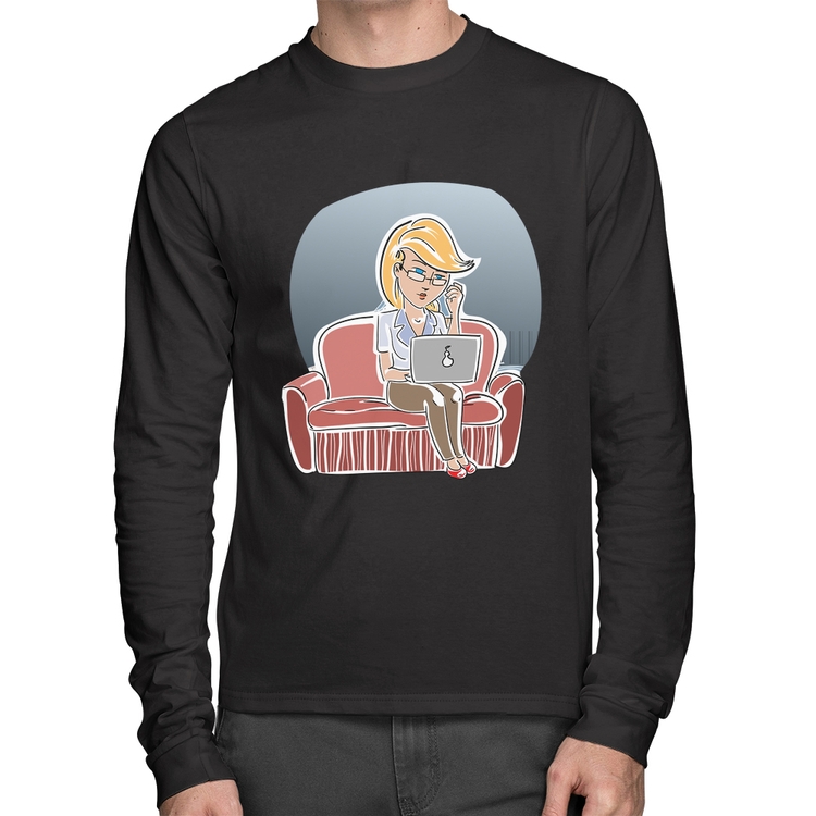 Camiseta Algodão Home Office Manga Longa
