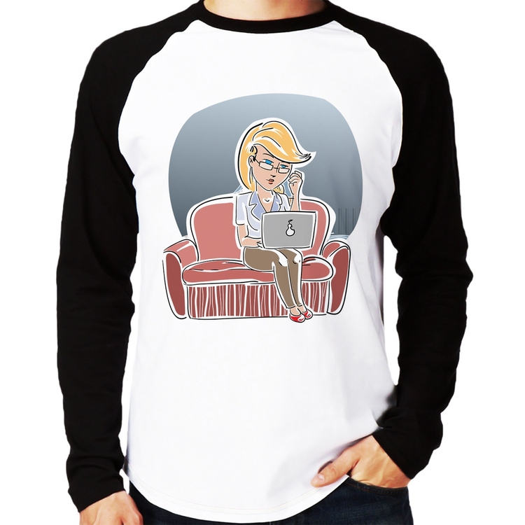 Camiseta Raglan Home Office Manga Longa