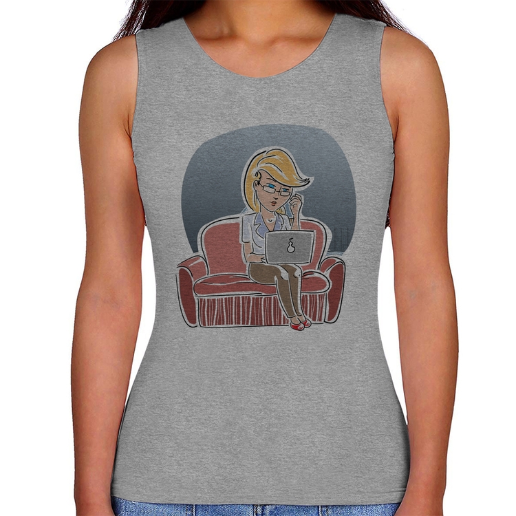 Regata Feminina Home Office - Cinza