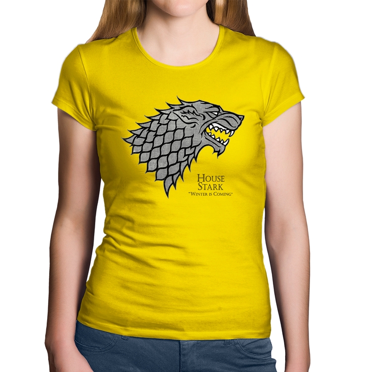 Baby Look Algodão House Stark: Winter is Coming - Amarela