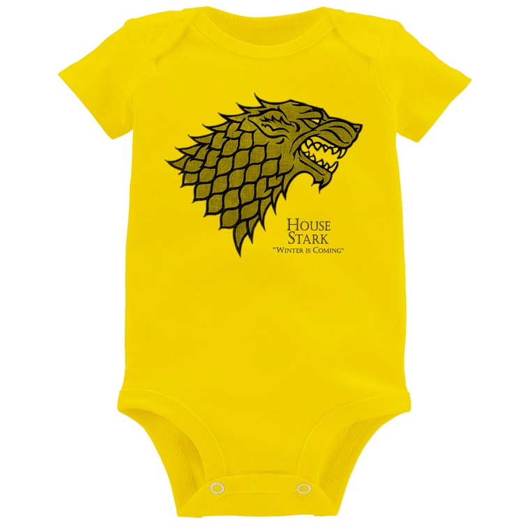 Body Bebê House Stark: Winter is Coming - Amarelo