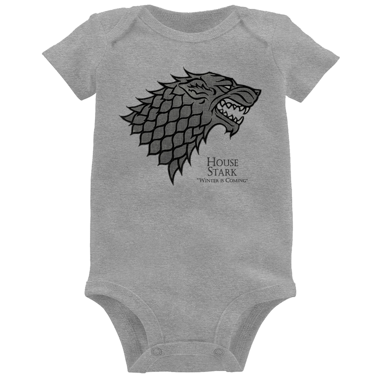 Body Bebê House Stark: Winter is Coming - Cinza